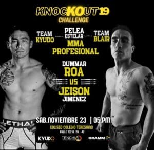 Knockout 19: Roa vs. Jimenez MMA fight poster.