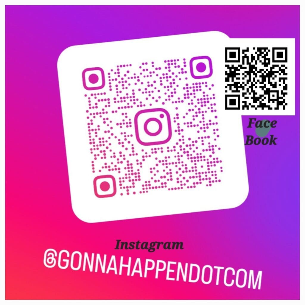 Instagram QR code with handle GONNAHAPPENDOTCOM