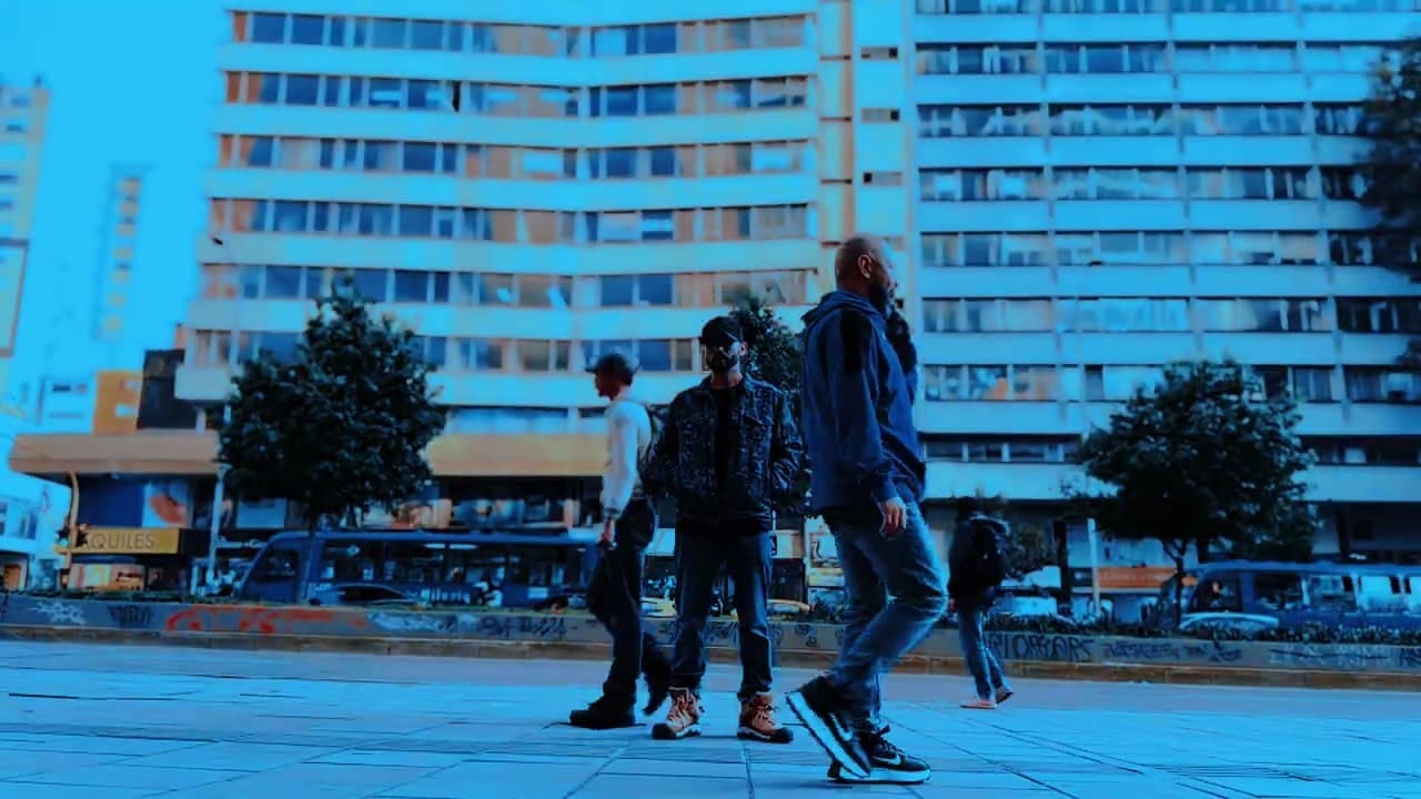 People walking in urban city setting.