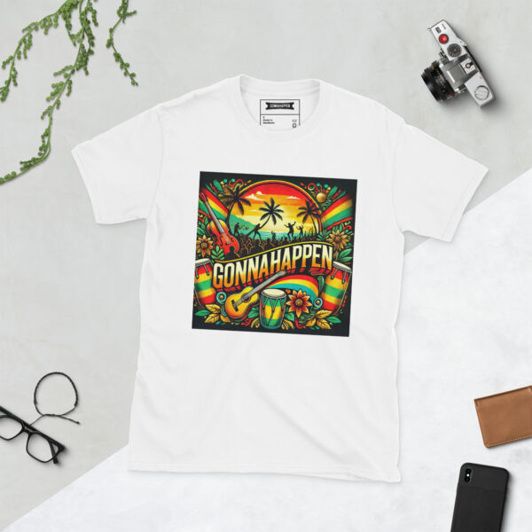 Short-Sleeve Unisex T-Shirt - GONNAHAPPEN - REGGAE DRUM CIRCLE - JAH ONE LOVE - Image 3