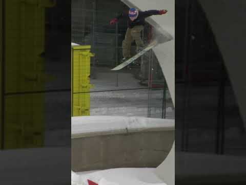 LAYNE TREETER BANK BOARDSLIDE: VIDEOGRASS SEARCH PARTY #snowboarding