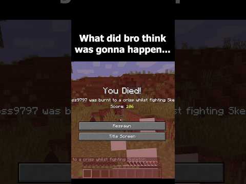 What did bro think was gonna happen… #gaming #minecraft #minecraftmemes #minecraftchallenge
