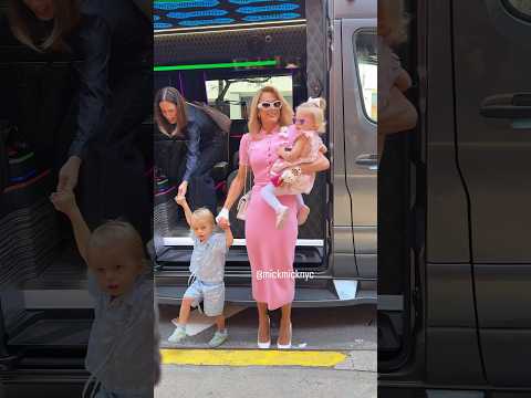 Paris Hilton arrives in NYC for a studio interview with her little ones, Phoenix and London 💕