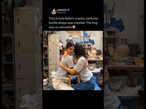 This is how the shape of Kylie Jenner’s cosmic perfume bottle was created. The hug was so adorable 🥹