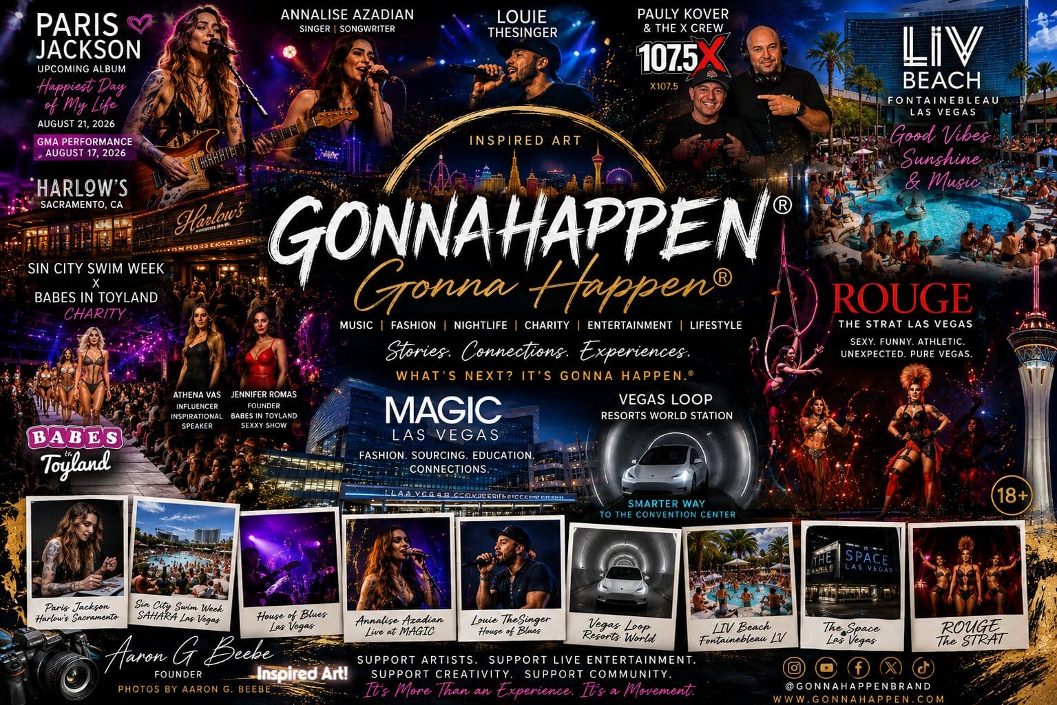 Paris Jackson to MAGIC Las Vegas 2026: Music, Fashion, LIV Beach, Luise The Singer, The Loop, Resort World ROUGE, American Century Classic and more... The GONNA HAPPEN® Journey