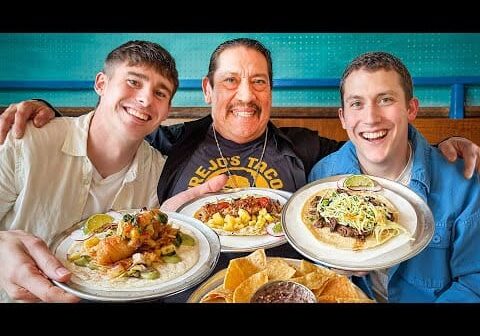 Brits try Trejos Tacos with Danny Trejo!