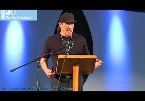 Danny Trejo speaking at Many Paths One Destination Event 2014