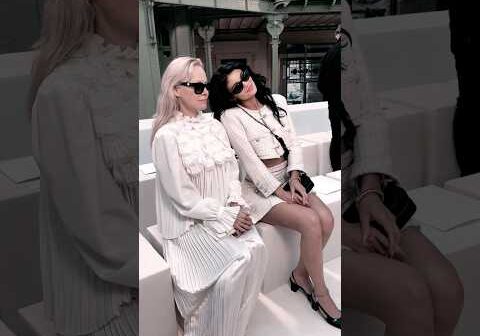 Pamela Anderson &#038; Kylie Jenner at the Chanel fashion show in Paris. #pamelaanderson #kyliejenner