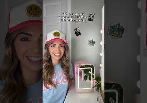 POV: YOUR PREPPY DAUGHTER GETS THE @ParisHilton SKINCARE FRIDGE!