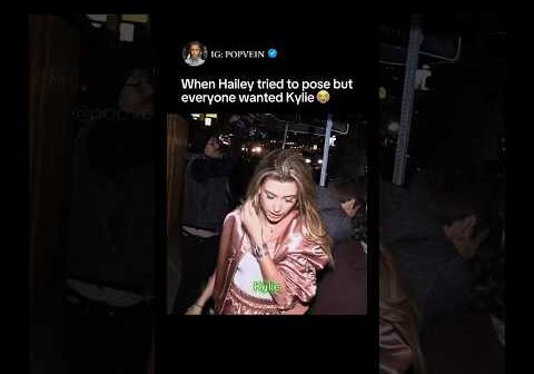 Hailey Bieber tried to pose but everyone wanted Kylie Jenner 😭