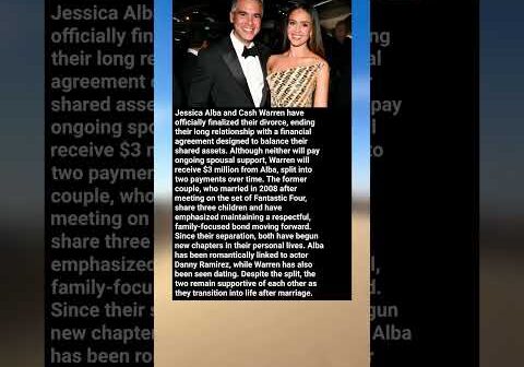 Jessica Alba and Cash Warren complete divorce, settle with $3M asset payment #shorts