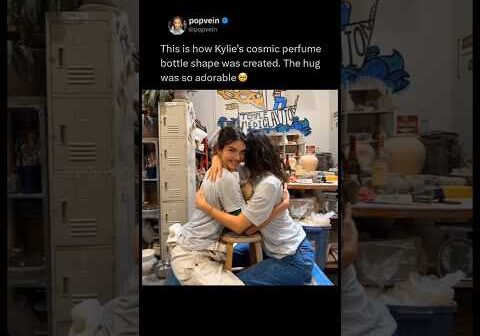 This is how the shape of Kylie Jenner’s cosmic perfume bottle was created. The hug was so adorable 🥹