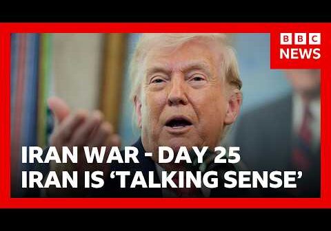 Trump says negotiations to end Iran war happening ‘right now’ | BBC News