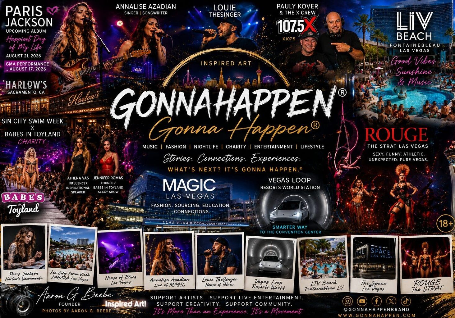 Paris Jackson to MAGIC Las Vegas 2026: Music, Fashion, LIV Beach, Luise The Singer, The Loop, Resort World ROUGE, American Century Classic and more... The GONNA HAPPEN® Journey