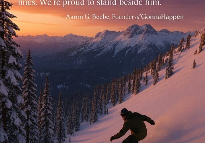 “Curtis didn’t just ride the mountain—he translated its soul into film. His journey from Georgetown to global impact reminds us that passion and perseverance carve the deepest lines. We’re proud to stand beside him.” "he told a story of passion perseverance and place"  Thank you for being a longtime friends we support you 
by — Aaron G. Beebe, Founder of GonnaHappen.com