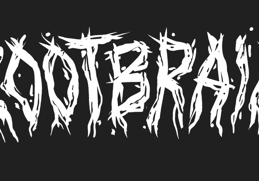 White dripping metal band logo on black